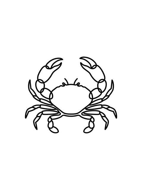Black and white linework cancer sign tattoo design, outline stencil
