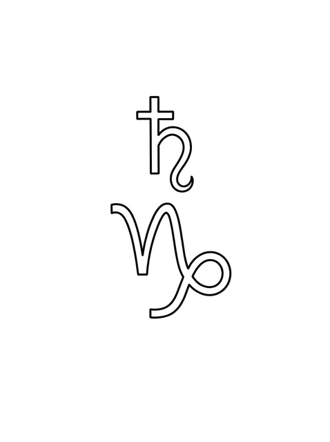 Tattoo-Vorlage mit dem Sternzeichen Steinbock, Stil: Linework, in Schwarz-Grau