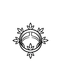 Black and white linework crown tattoo design, outline stencil