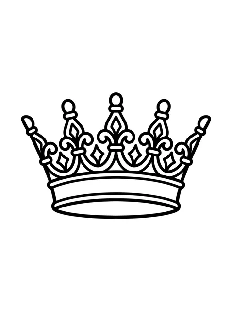 Tattoo-Vorlage mit einer Krone, Stil: Linework, in Schwarz-Grau