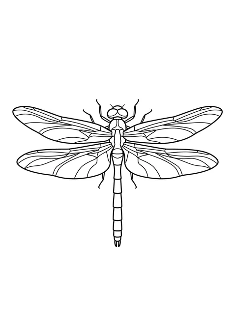 dragonfly tattoo stencil, linework outline