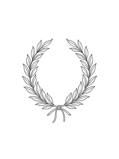 Black and white linework leaf tattoo design, outline stencil