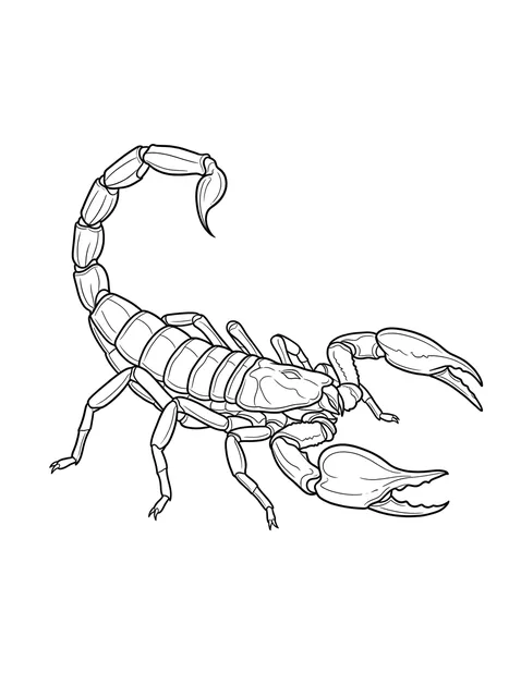 Black and white linework scorpion tattoo design, outline stencil