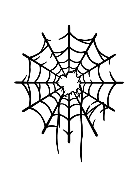Black and white linework web tattoo design, outline stencil