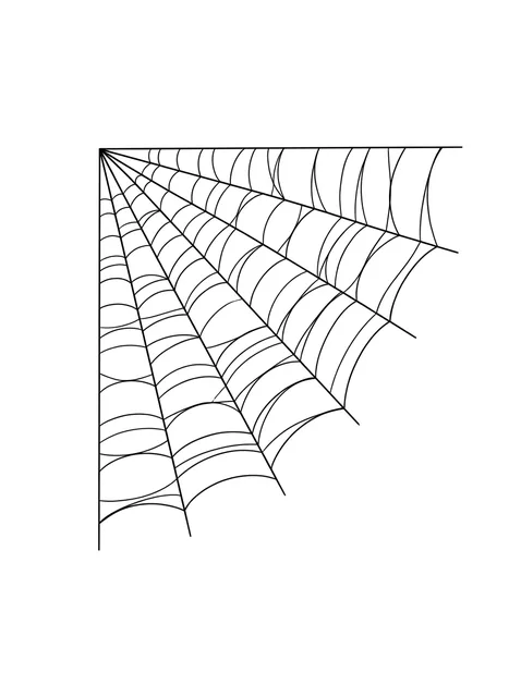 Black and white linework web tattoo design, outline stencil