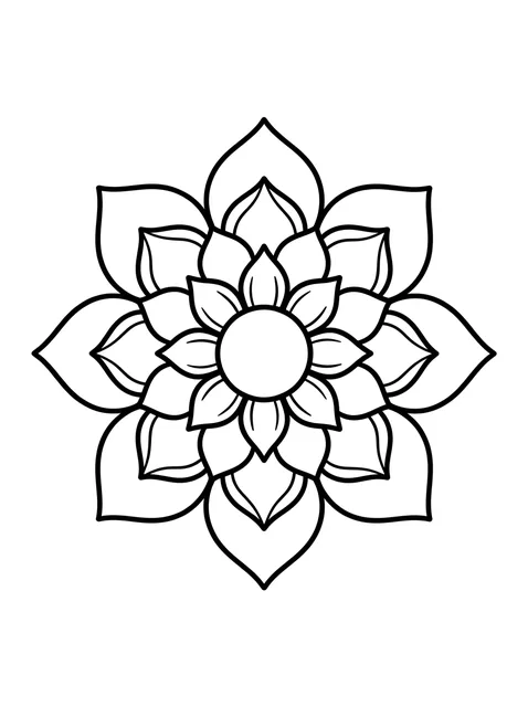 Black and grey mandala and flower tattoo design