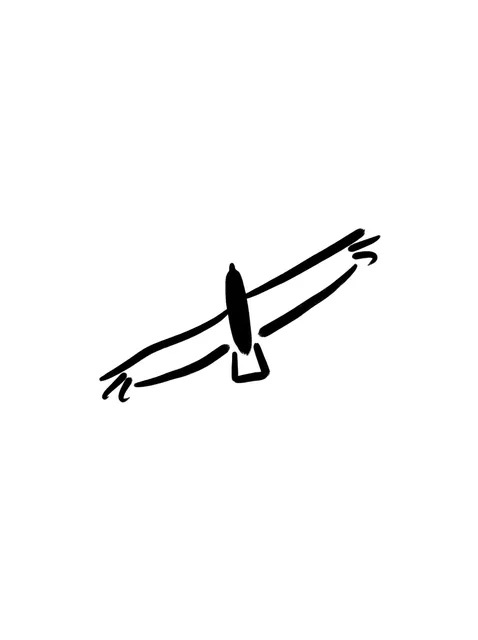 Black and white minimalist bird tattoo design, outline stencil: a bird in flight