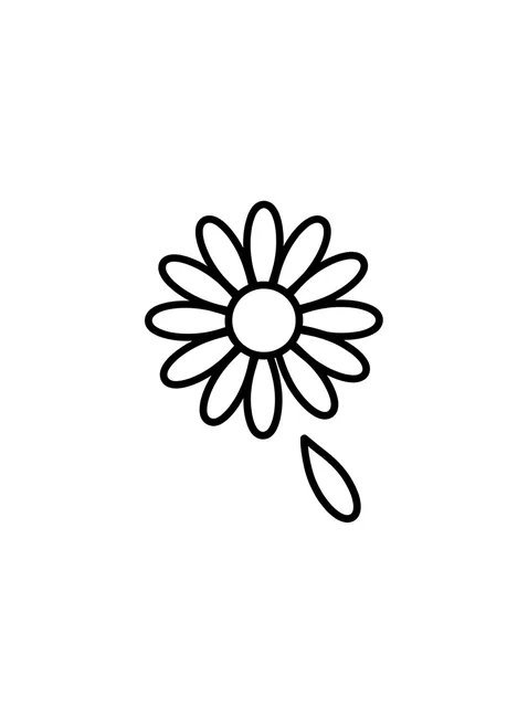 Black and white minimalist birth flower and daisy tattoo design, outline stencil