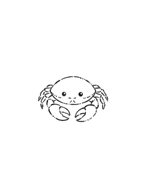 Black and white minimalist cancer sign tattoo design, outline stencil