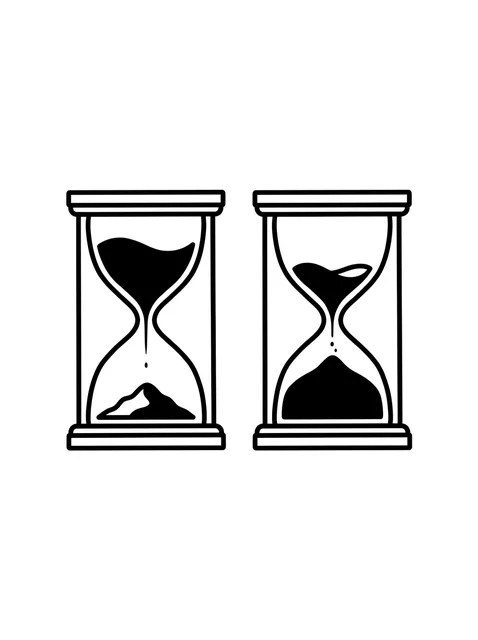 minimalist hourglass tattoo design