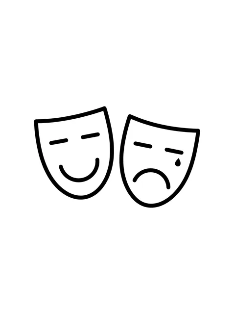 Black and white minimalist laugh now cry later tattoo design, outline stencil