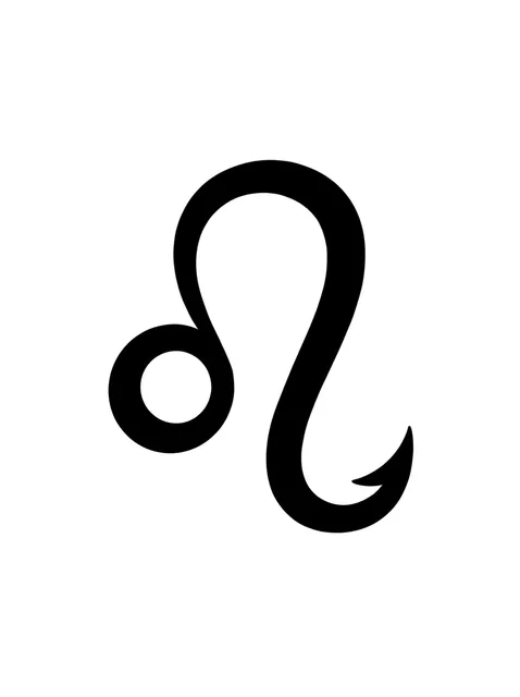 Black and white minimalist leo tattoo design, outline stencil