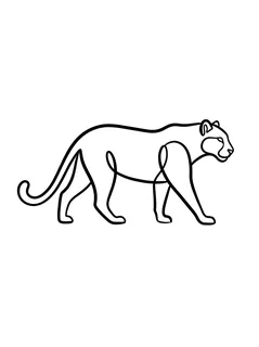 Black and white minimalist leopard tattoo design, outline stencil