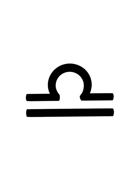 Black and white minimalist libra tattoo design, outline stencil
