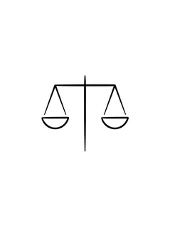 Black and white minimalist libra tattoo design, outline stencil