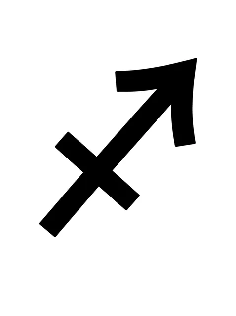 Black and white minimalist sagittarius tattoo design, outline stencil