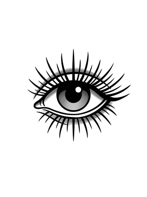 Black and grey neo traditional eye tattoo design