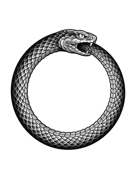 neo traditional ouroboros tattoo design
