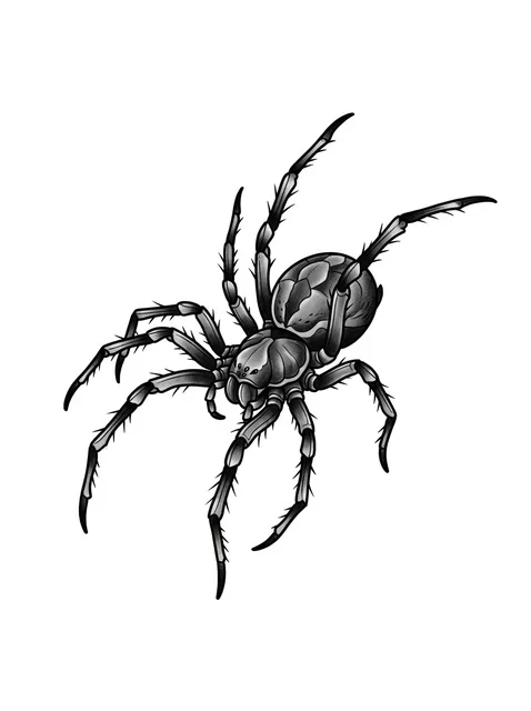 neo traditional spider tattoo design
