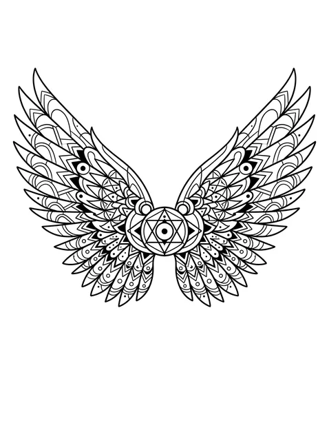 ornamental angel wings tattoo design