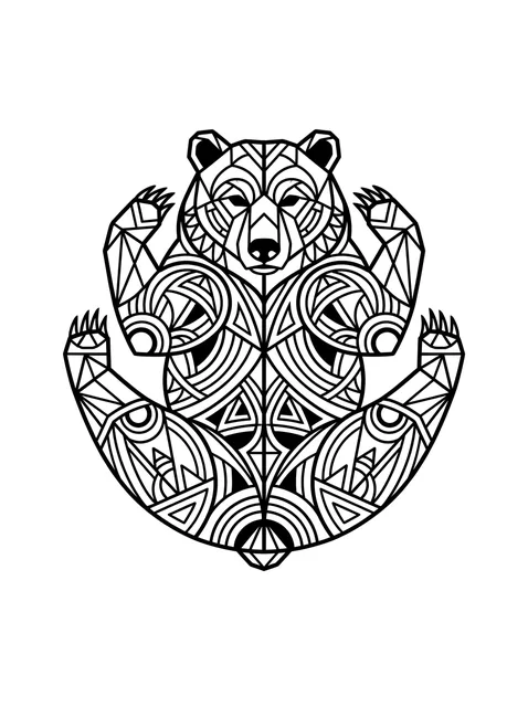 ornamental bear tattoo design