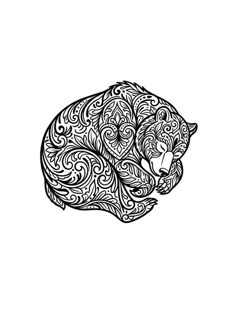 ornamental bear tattoo design
