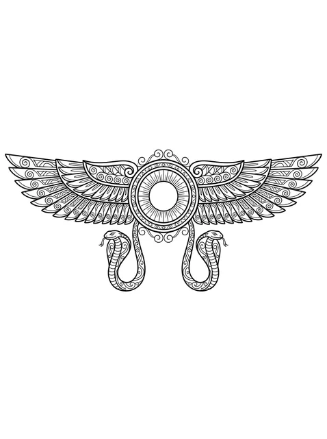 Black and grey ornamental egyptian and sun tattoo design