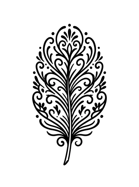 ornamental feather tattoo design