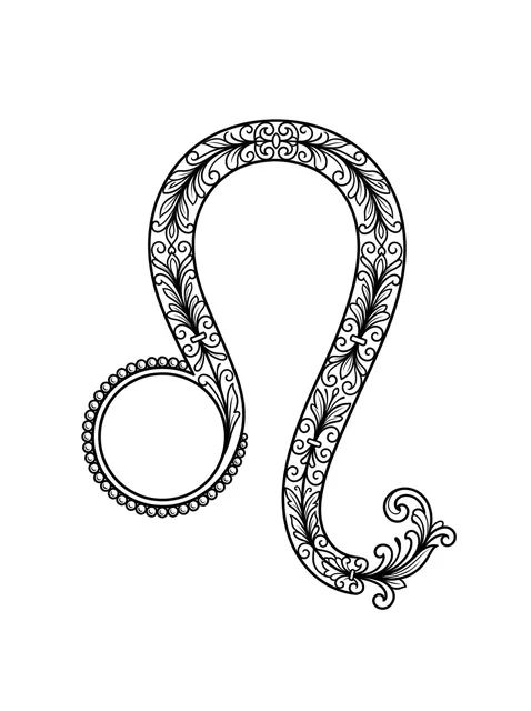 Black and grey ornamental leo tattoo design