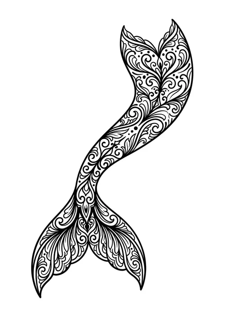 ornamental mermaid tattoo design