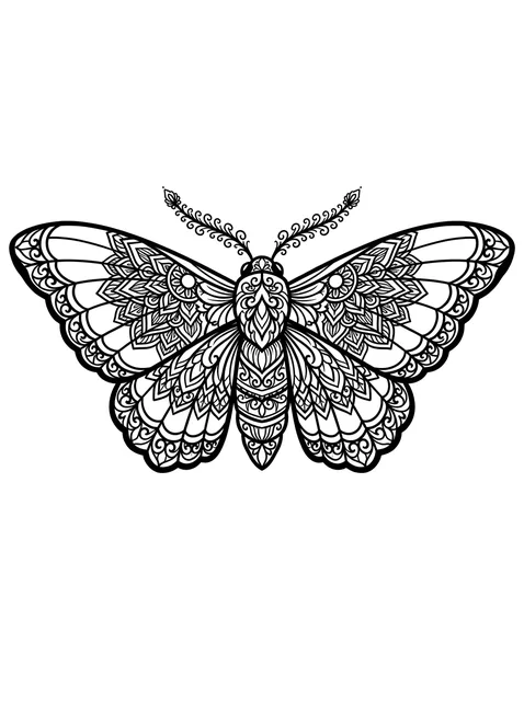 ornamental moth tattoo design