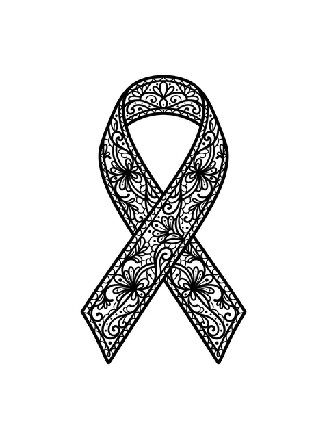 Black and grey ornamental ribbon tattoo design