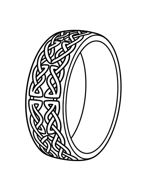 ornamental ring tattoo design, black and grey