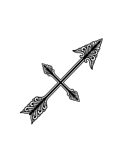 Black and grey ornamental sagittarius tattoo design