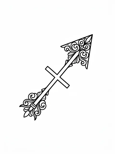 Black and grey ornamental sagittarius tattoo design