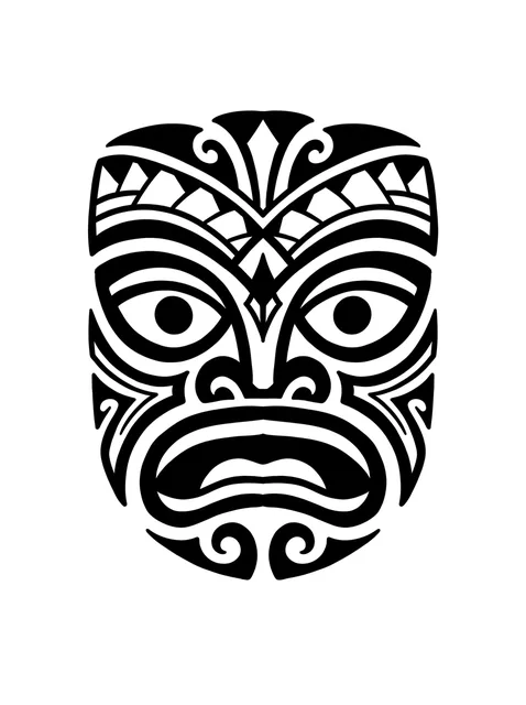 polynesian Abstract tattoo design, black and grey