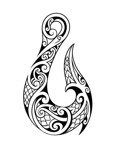 polynesian Abstract tattoo design, black and grey
