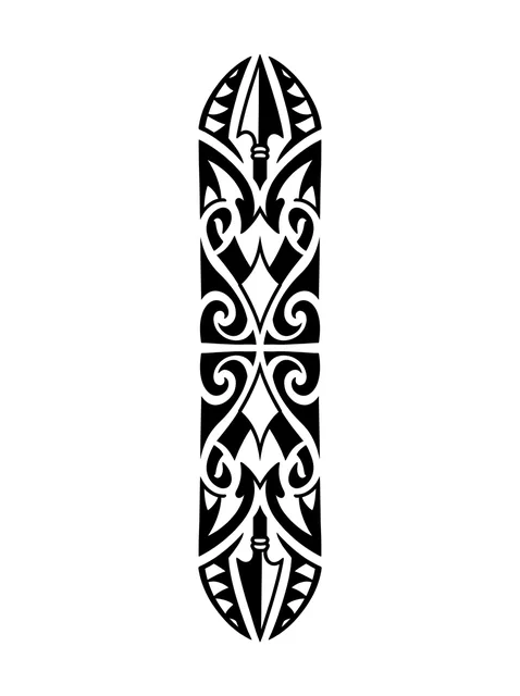 polynesian Abstract tattoo design, black and grey
