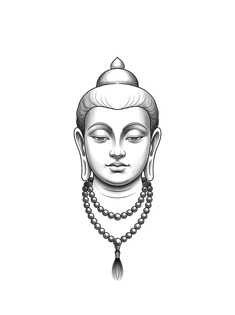 Black and grey realism buddha tattoo design