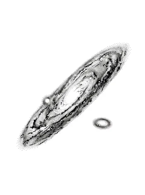 Black and grey realism galaxy tattoo design
