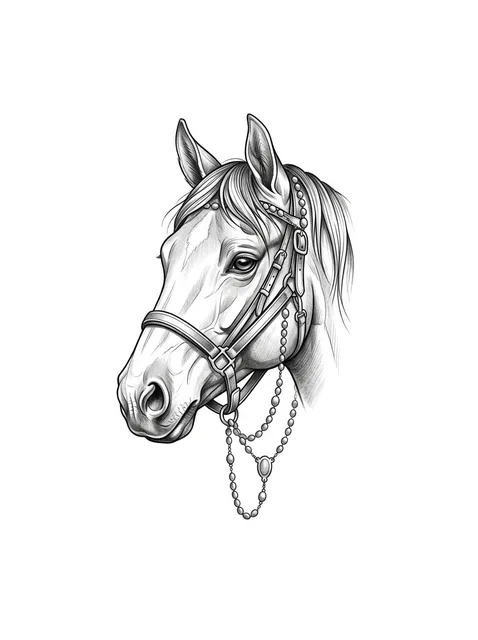 Black and grey realism horse tattoo design