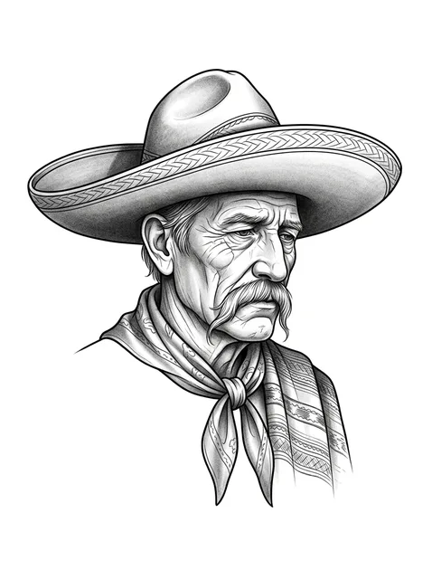 Black and grey realism western and cowboy tattoo design