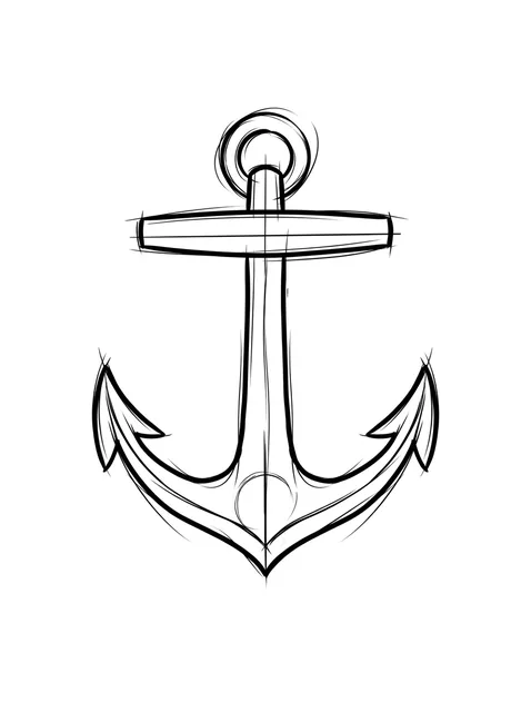 Black and white sketch anchor tattoo design