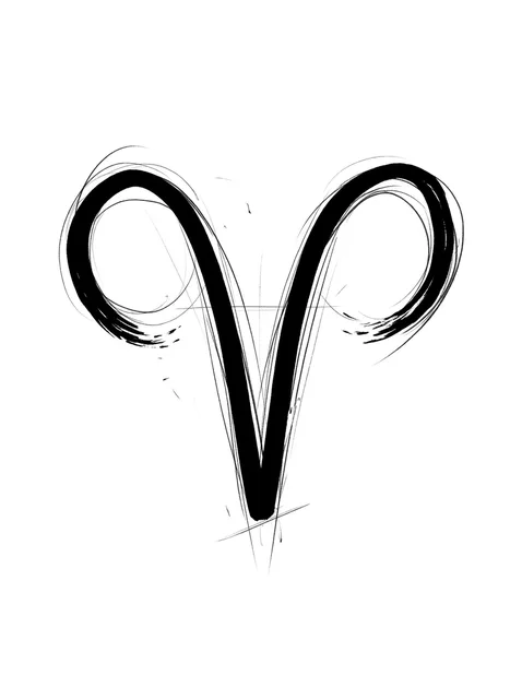 Black and grey sketch aries tattoo design