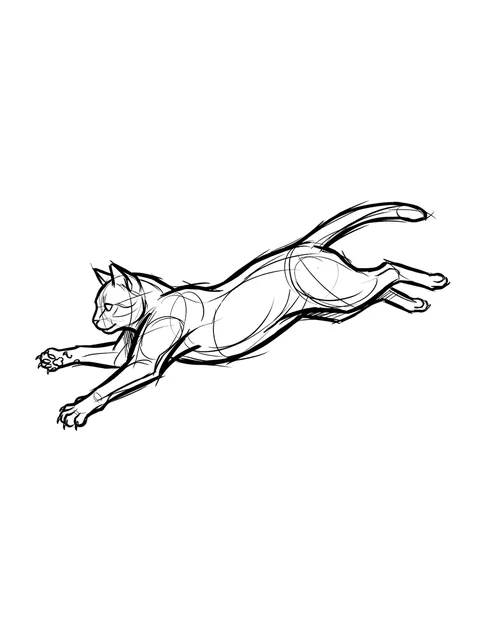 Black and grey sketch cat tattoo design