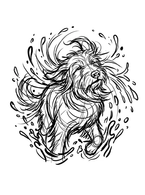 Black and grey sketch dog tattoo design