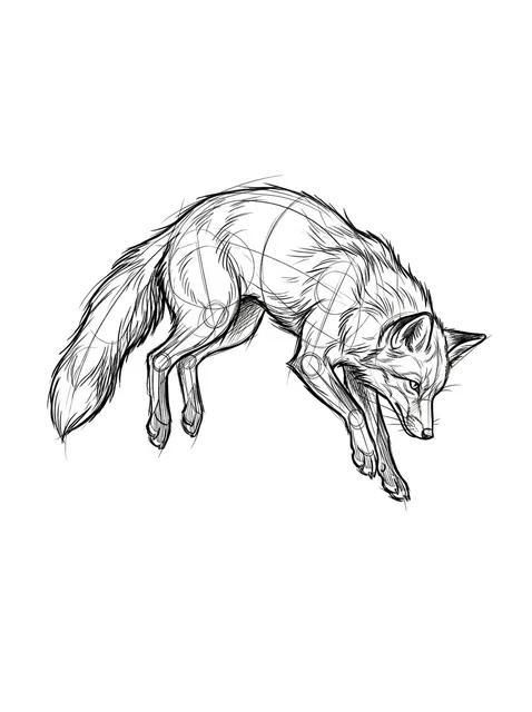 Black and grey sketch fox tattoo design