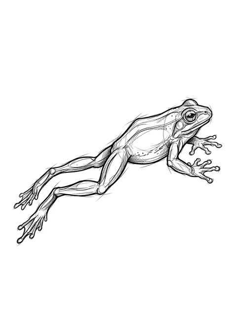 Black and grey sketch frog tattoo design