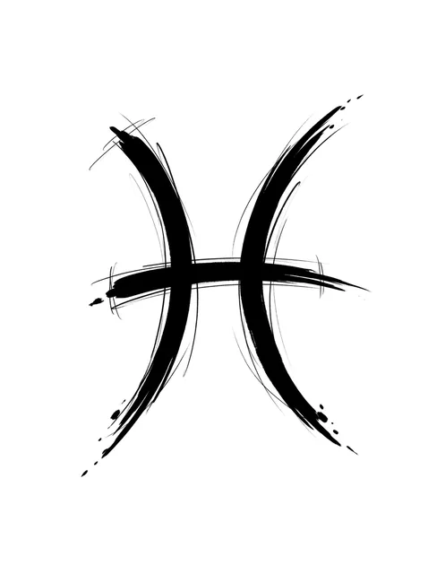 Black and grey sketch pisces tattoo design