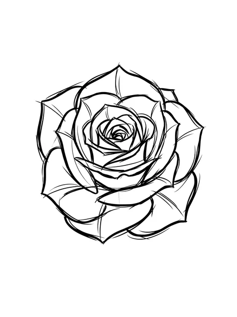 sketch Rose tattoo design, black and grey